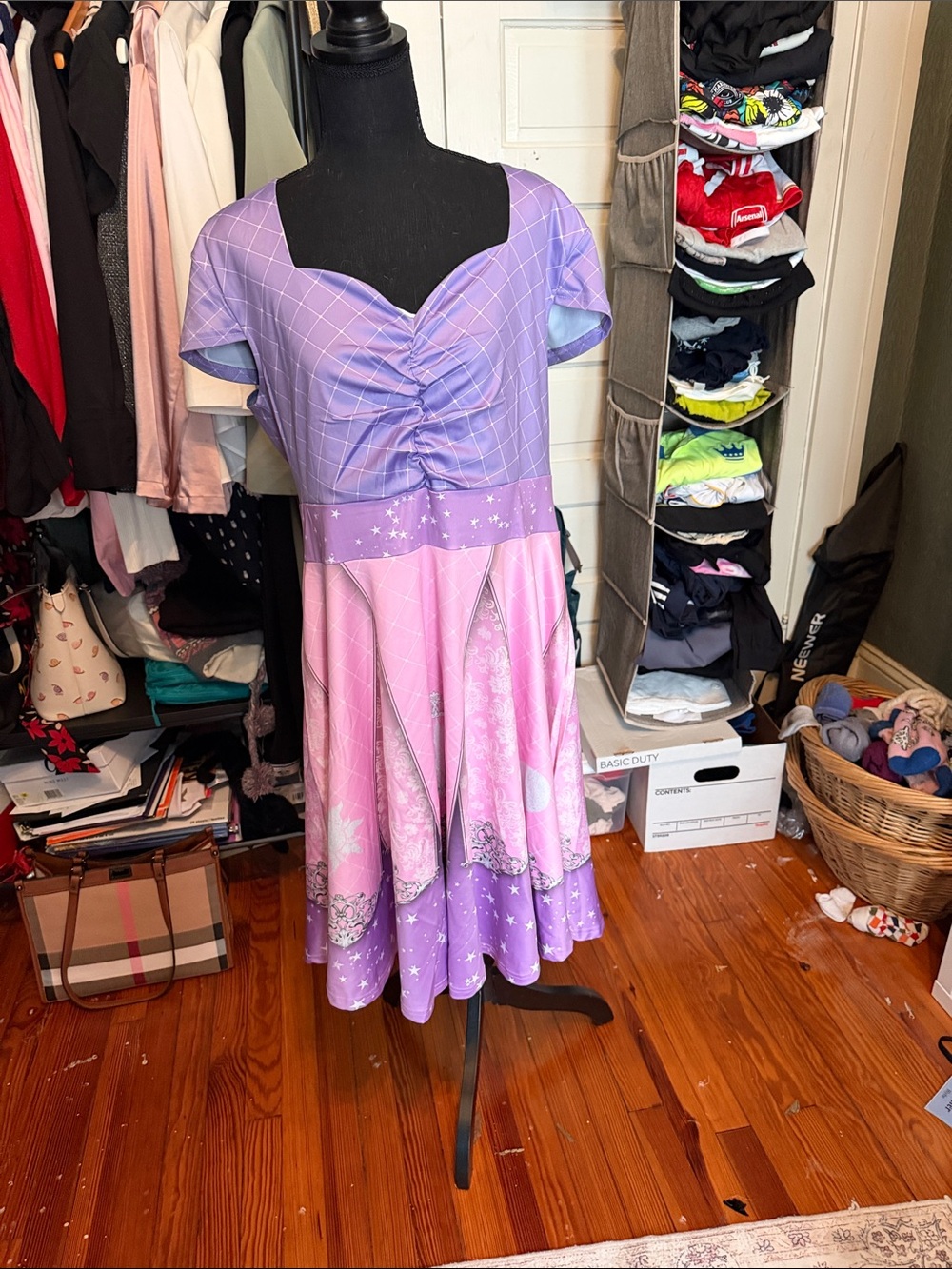 Handmade Disney Rapunzel Skater Dress Size XXL Jersey Material